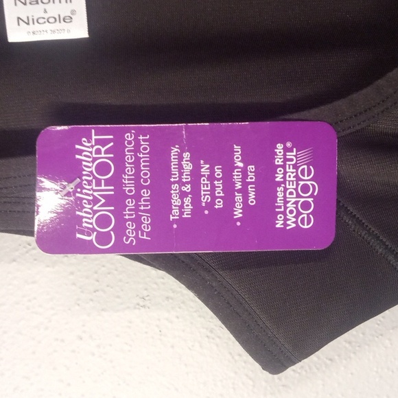 Naomi And Nicole Women's Black Torsette Shapewear Bodysuit Size XL - Picture 3 of 8